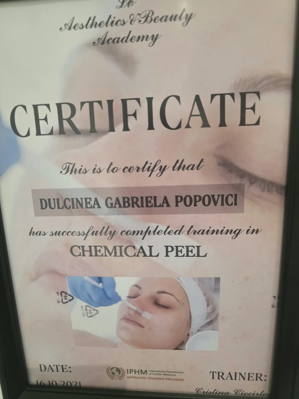 Chemical peel training certificate